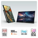 ZEBRONICS Pixigo A16, 15.6 inch, Full HD IPS Panel, 180° Adjustable Stand, Lightweight, 60 Hz, Type C Portable Monitor