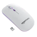 amazon basics Rechargeable Wireless Mouse with RGB LED Backlit 1600 DPI Ergonomic Mouse
