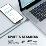 Portronics Konnect L POR-1081 Fast Charging 3A Type-C Cable 1.2 Meter with Charge & Sync Function