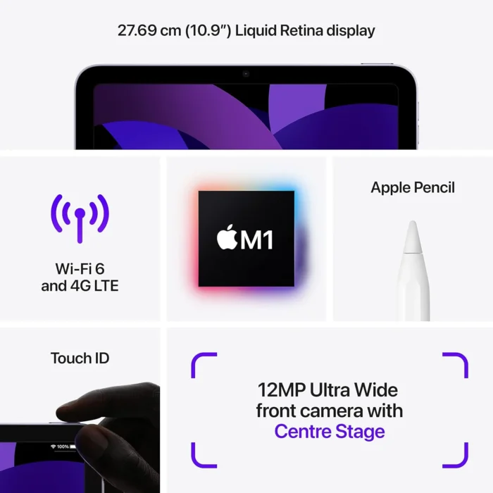 Apple iPad Air (5th Gen) 64GB ROM 10.9 Inch with Wi-Fi+5G (6) Apple iPad Air 5th Gen 64GB ROM 10.9 Inch with Wi Fi5G 6