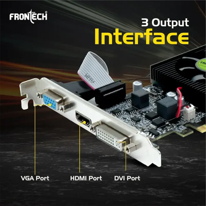 FRONTECH GT 610 2GB DDR3 64 Bits PCIe 2.0, High Efficiency, Quality Gaming Graphic Card FRONTECH GT 610 2GB DDR3 64 Bits PCIe 2.0, High Efficiency, Quality Gaming Graphic Card