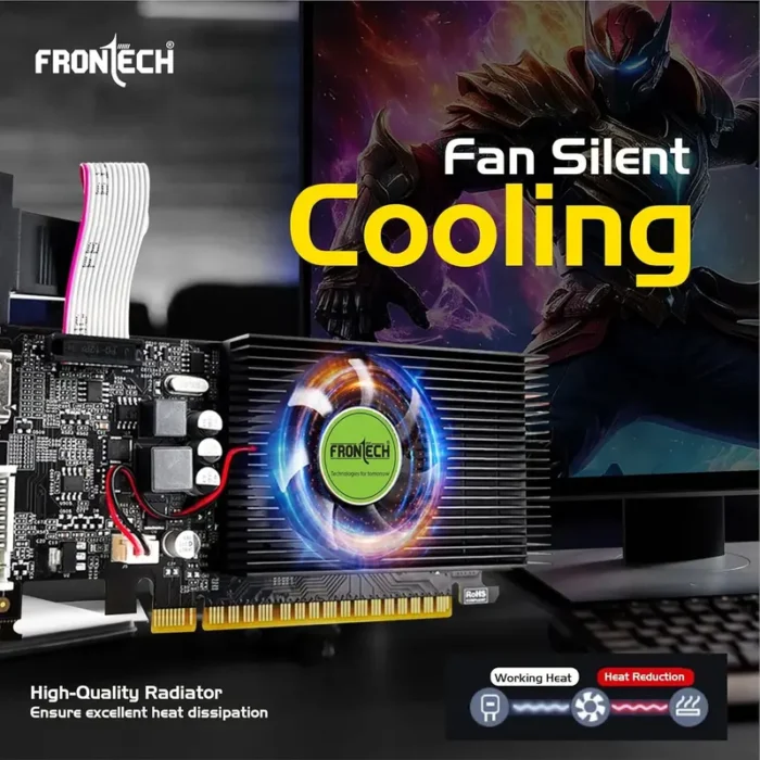 FRONTECH GT 610 2GB DDR3 64 Bits PCIe 2.0, High Efficiency, Quality Gaming Graphic Card FRONTECH GT 610 2GB DDR3 64 Bits PCIe 2.0, High Efficiency, Quality Gaming Graphic Card