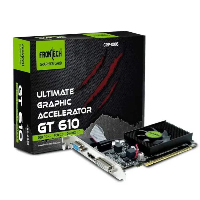 FRONTECH GT 610 2GB DDR3 64 Bits PCIe 2.0, High Efficiency, Quality Gaming Graphic Card FRONTECH GT 610 2GB DDR3 64 Bits PCIe 2.0, High Efficiency, Quality Gaming Graphic Card