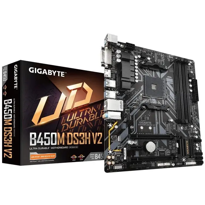 GIGABYTE B450M DS3H V3 AM4Socket Micro-ATX AMD B450 Chipset DDR4 Motherboard GIGABYTE B450M DS3H V3 AM4Socket Micro-ATX AMD B450 Chipset DDR4 Motherboard