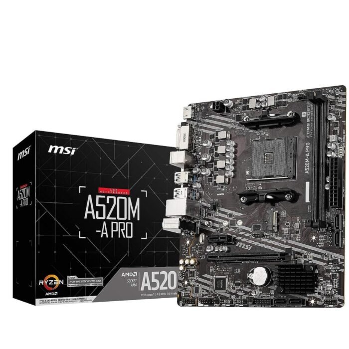 MSI A520M-A PRO AM4 Socket Micro-ATX AMD A520 Chipset DDR4 Motherboard for Desktop MSI A520M-A PRO AM4 Socket Micro-ATX AMD A520 Chipset DDR4 Motherboard for Desktop