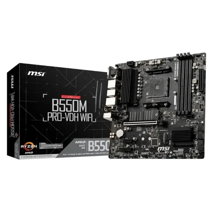 MSI B550M PRO-VDH WIFI Micro-ATX AM4 Gaming AM4Socket Micro-ATX AMD B450 Chipset DDR4 Motherboard