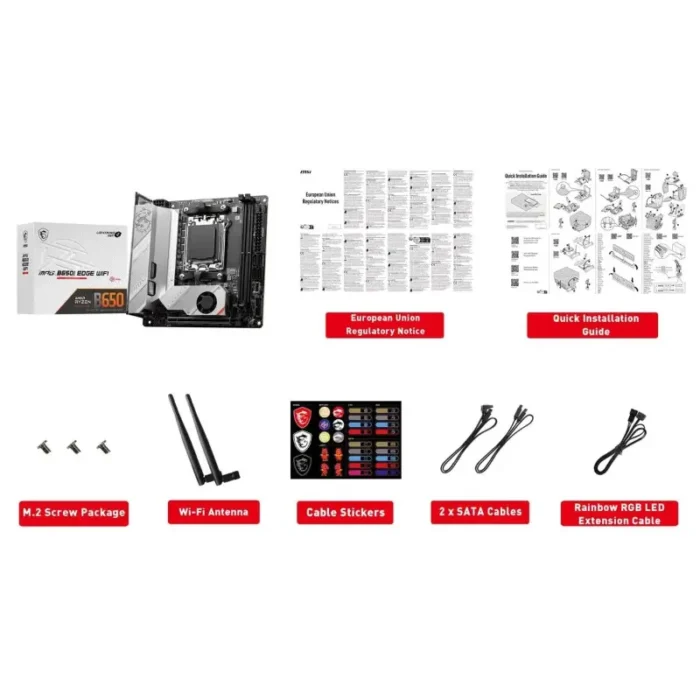 MSI MPG B650I Edge WIFI Mini ITX, DDR5 Gaming Motherboard