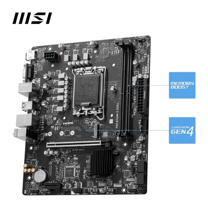 MSI PRO B760M-E DDR4 Micro-ATX Socket LGA 1700 Motherboard