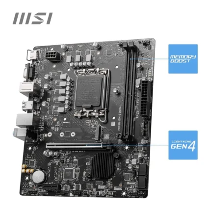 MSI PRO H610M-E DDR4 LGA 1700 Socket Micro-ATX Intel H610 Chipset DDR4 Motherboard for Desktop