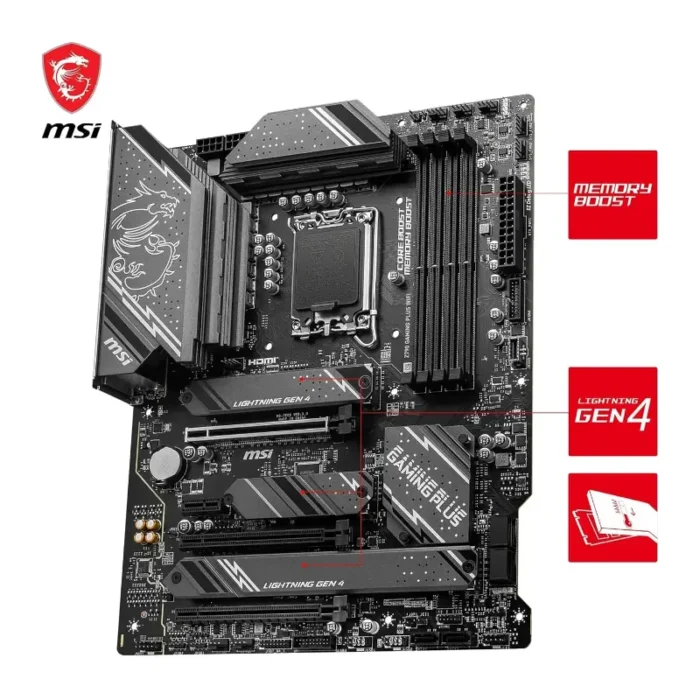 MSI Z790 GAMING PLUS WIFI LGA 1700Socket ATX Intel Z790 Chipset DDR5 Motherboard