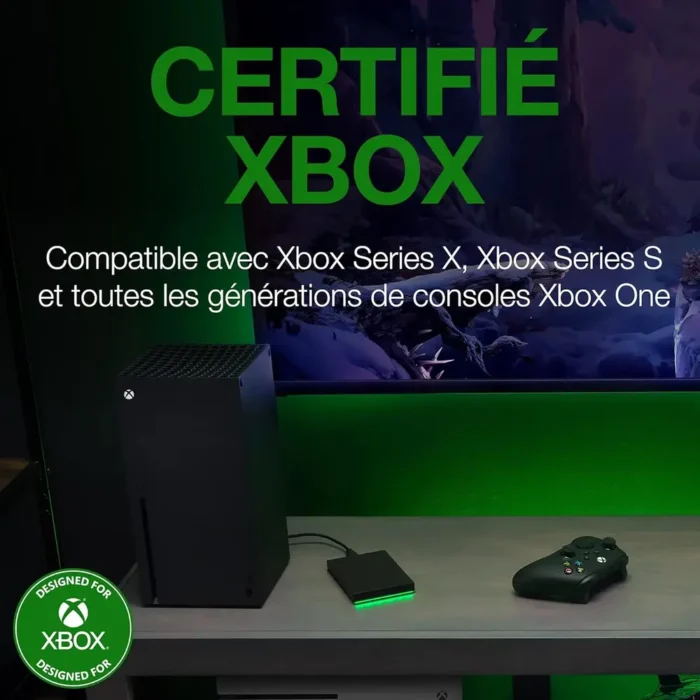 Seagate Game Drive for Xbox 2TB External USB 3.2 Gen 1 Hard Drive Xbox Certified with Green LED Bar Seagate Game Drive for Xbox 2TB External USB 3.2 Gen 1 Hard Drive Xbox Certified with Green LED Bar