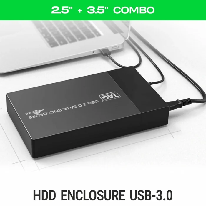 TAG USB 3.0 Combo HDD Casing SATA to USB 3.0 Portable External Enclosure