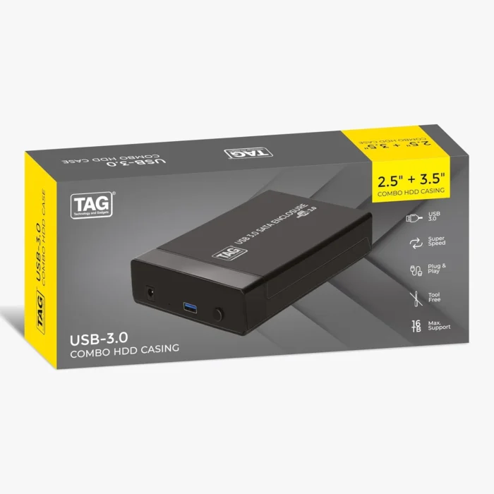 TAG USB 3.0 Combo HDD Casing SATA to USB 3.0 Portable External Enclosure