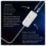 Cosmic Byte Proteus Headset Dual Input USB and 3.5mm, 7.1 Surround Sound, RGB LED, ENC Microphone, Memory Foam Earcushions, Windows Software (White)