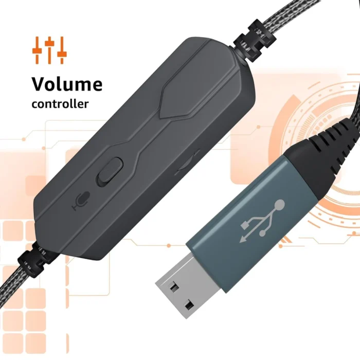 Amazon Basics 7.1 USB Gaming Wired Over Ear Headphones with Mic