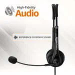 Amazon Basics On Ear Wired Headphones with Boom Mic