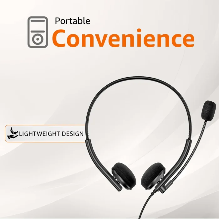 Amazon Basics Wired On-Ear Headphones with Noise-Cancelling Mic