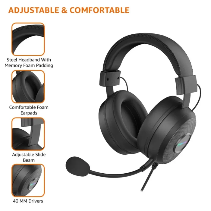 Amazon Basics Wired Over Ear Gaming Headphones With MIC