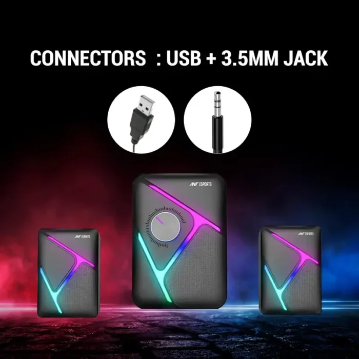 Ant Esports GS270 2.1 Stereo 11W Wired Gaming Speakers with Subwoofer