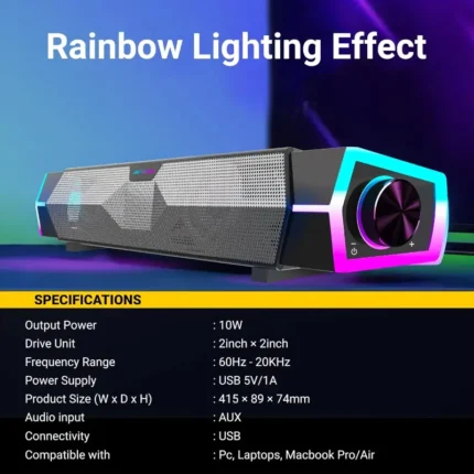 Ant Esports GS370SB RGB Gaming Sound Bar for Desktop Monitor