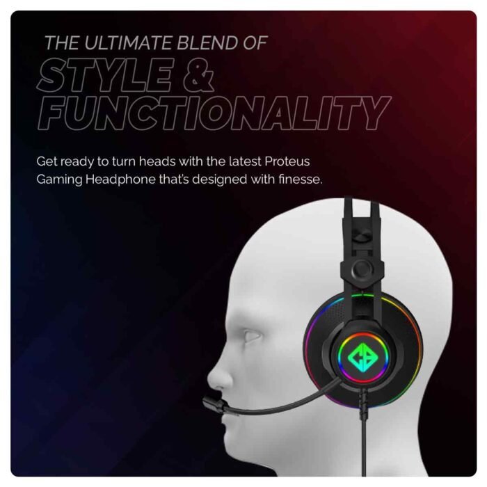 Cosmic Byte Proteus Headset Dual Input USB and 3.5mm, 7.1 Surround Sound, RGB LED, ENC Microphone