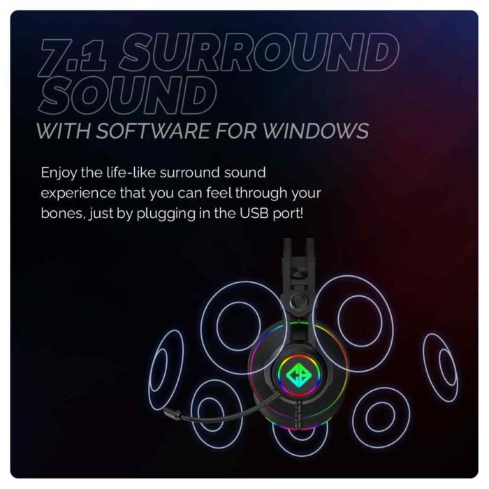 Cosmic Byte Proteus Headset Dual Input USB and 3.5mm, 7.1 Surround Sound, RGB LED, ENC Microphone
