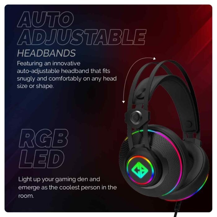 Cosmic Byte Proteus Headset Dual Input USB and 3.5mm, 7.1 Surround Sound, RGB LED, ENC Microphone