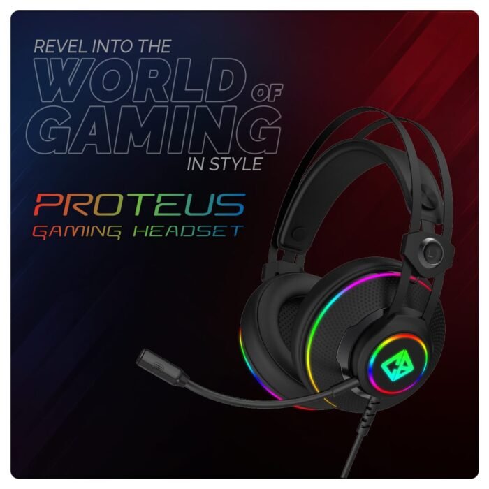 Cosmic Byte Proteus Headset Dual Input USB and 3.5mm, 7.1 Surround Sound, RGB LED, ENC Microphone