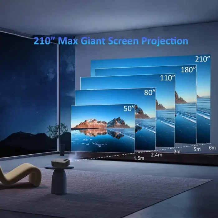 E Gate i9 Pro-Max 4X Brighter, FHD 1080p, Bluetooth inbuilt Speaker Projector