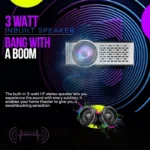 E Gate i9 Pro-Max 4X Brighter, FHD 1080p, Bluetooth inbuilt Speaker Projector