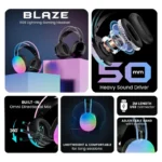 HAMMER Blaze Wired Over Ear Gaming Headphones with Mic 2 HAMMER Blaze Wired Over Ear Gaming Headphones with Mic