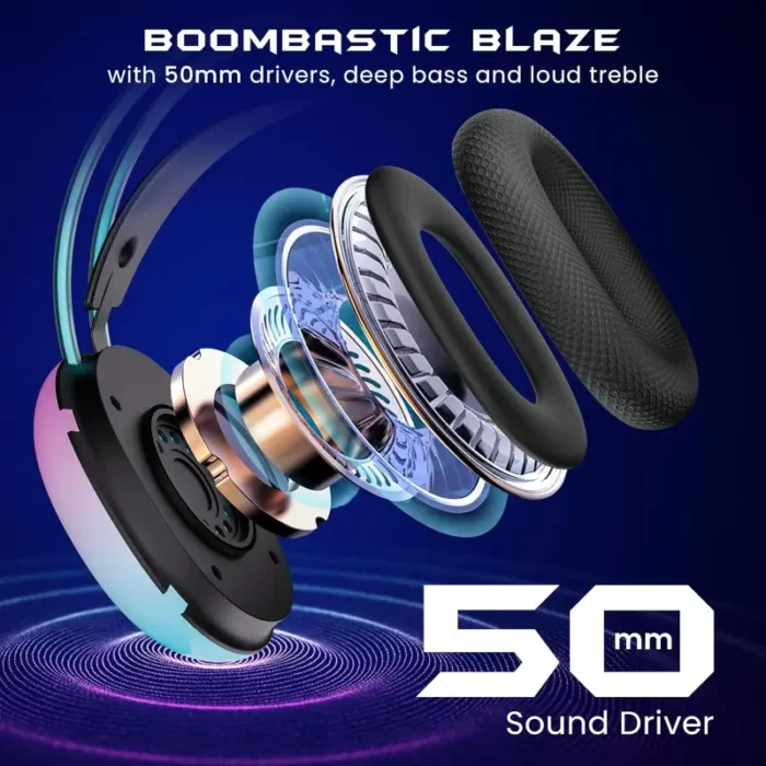 HAMMER Blaze Wired Over Ear Gaming Headphones with Mic HAMMER Blaze Wired Over Ear Gaming Headphones with Mic