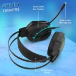 LAPCARE Bunker II Wired Over Ear Gaming Headphones with Mic