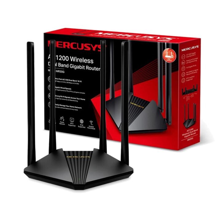 MERCUSYS MR30G AC1200 MU-MIMO Wireless Dual Band Gigabit WiFi Router MERCUSYS MR30G AC1200 MU-MIMO Wireless Dual Band Gigabit WiFi Router