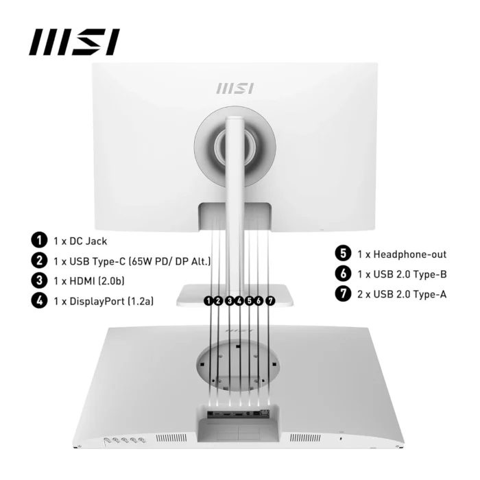 MSI Modern MD272QXPW 27 Inch 2560x1440 IPS Panel 2K WQHD USB Type C Office Monitor 5