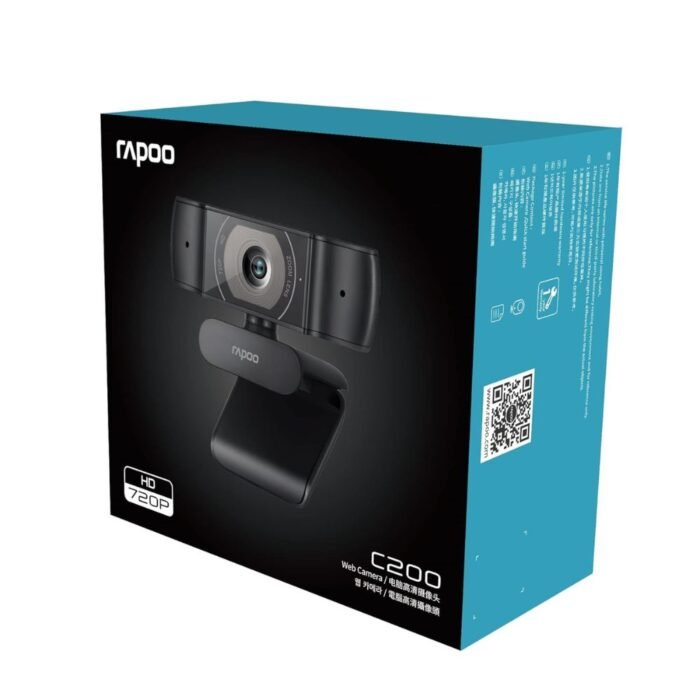 RAPOO C200 1 HD Webcam with Built-In Microphone USB Connectivity