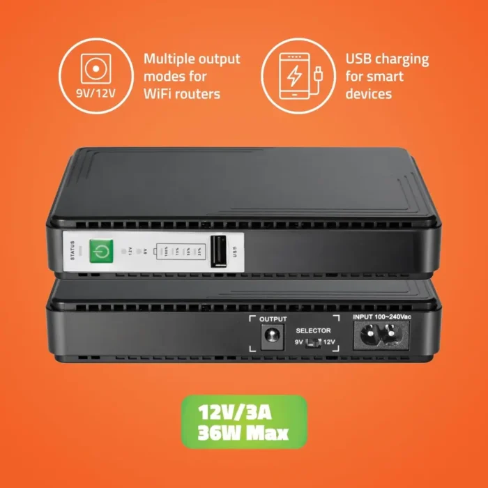 Artis AR-MINIDC-3 Mini UPS for WiFi RouterModemSet top Box Devices 8800mAh Battery