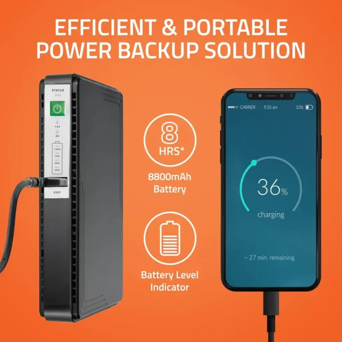 Artis AR-MINIDC-3 Mini UPS for WiFi RouterModemSet top Box Devices 8800mAh Battery