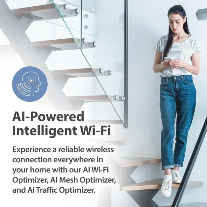 D-Link M30, WiFi 6 Speed 3000 Mbps, Covers Upto 2800 Sq. Ft, Dual Band, Gigabit Port, AI Powered Mesh Router D-Link M30, WiFi 6 Speed 3000 Mbps, Covers Upto 2800 Sq. Ft, Dual Band, Gigabit Port, AI Powered Mesh Router