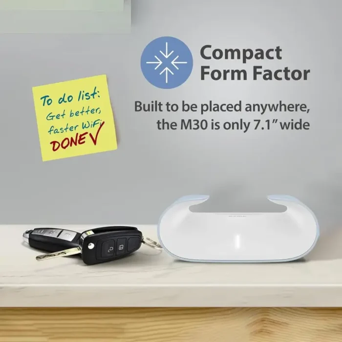 D-Link M30, WiFi 6 Speed 3000 Mbps, Covers Upto 2800 Sq. Ft, Dual Band, Gigabit Port, AI Powered Mesh Router D-Link M30, WiFi 6 Speed 3000 Mbps, Covers Upto 2800 Sq. Ft, Dual Band, Gigabit Port, AI Powered Mesh Router