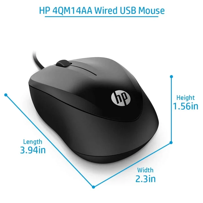 HP 1000 1000 DPI Optical Wired Mouse with 3 Buttons