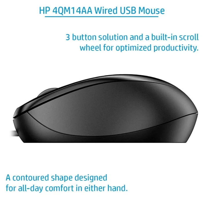 HP 1000 1000 DPI Optical Wired Mouse with 3 Buttons