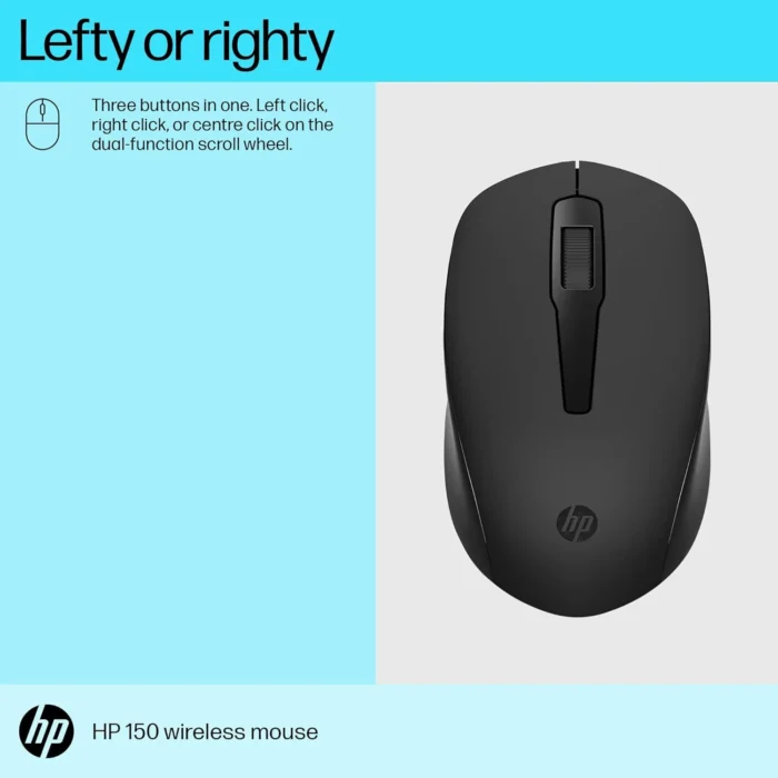 HP 150 Wireless Ambidextrous 1600 DPI Optical Tracking Wireless Mouse