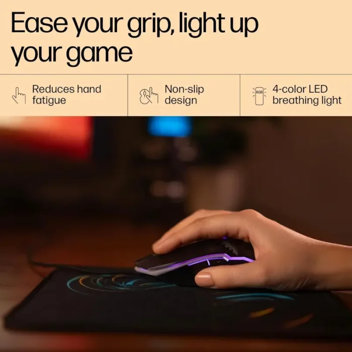 HP M270 Backlit USB Wired Gaming Mouse with 6 Buttons