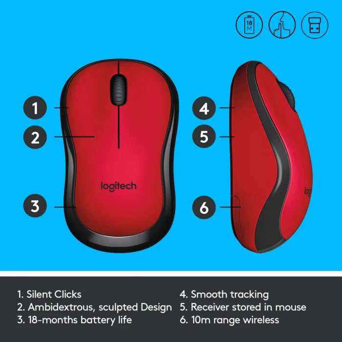Logitech M221 Wireless Mouse with USB Mini Receiver