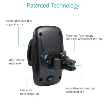 Portronics CLAMP X POR-1101 Car-Vent Mobile Holder with Adjustable Side Arm for Smartphones