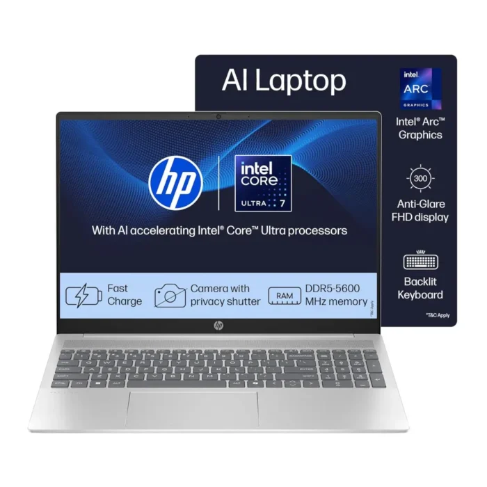 HP 14 AI, Intel Core Ultra 7 155H (16GB, 512GB SSD, Win11, Office 21, Intel Arc Graphics) FHD, Anti-Glare, 14 Inch AI Powered Laptop