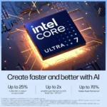 HP 14 AI, Intel Core Ultra 7 155H (16GB, 512GB SSD, Win11, Office 21, Intel Arc Graphics) FHD, Anti-Glare, 14 Inch AI Powered Laptop