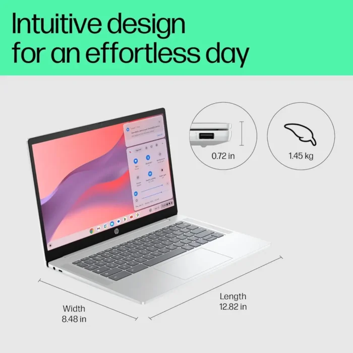 HP Chromebook, Core N200, 8GB, 128GB, Intel UHD Graphics, 14-inch Anti-Glare, Touchscreen, HD Laptop HP Chromebook, Core N200, 8GB, 128GB, Intel UHD Graphics, 14-inch Anti-Glare, Touchscreen, HD Laptop