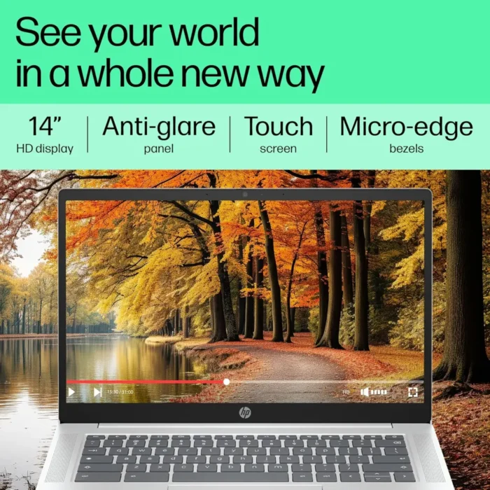 HP Chromebook, Core N200, 8GB, 128GB, Intel UHD Graphics, 14-inch Anti-Glare, Touchscreen, HD Laptop HP Chromebook, Core N200, 8GB, 128GB, Intel UHD Graphics, 14-inch Anti-Glare, Touchscreen, HD Laptop